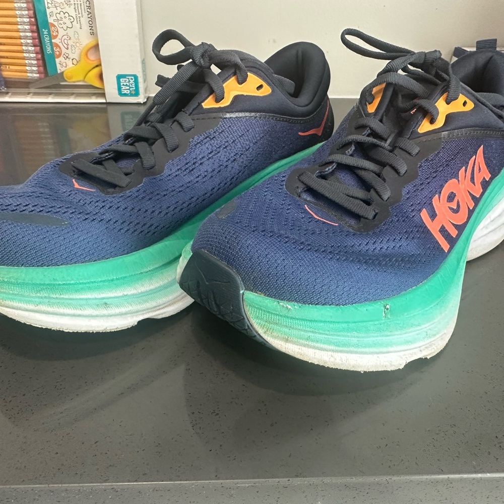 Hoka Blue/Orange/Teal Women’s Bondi 8 Shoes